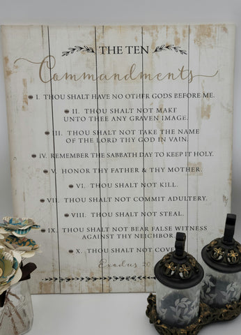Rustic Pallet Art-The Ten Commandments (16 x 20)