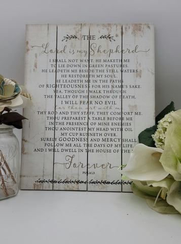 Rustic Pallet Art-The Lord Is My Shepherd (16x 20)