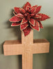 Quarter Sawn Oak 11" Wall or Table Cross Jeweled Tile -"Floral Journey"