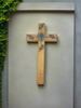 Majestic Blue Wooden Wall Cross 24"
