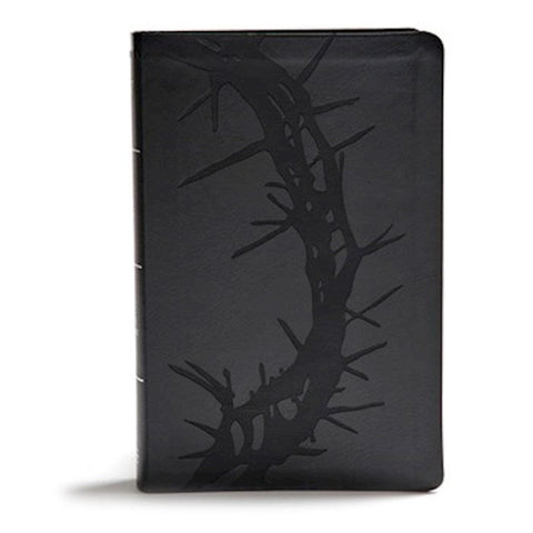 KJV Giant Print Reference Bible-Charcoal Crown of Thorns LeatherTouch Indexed