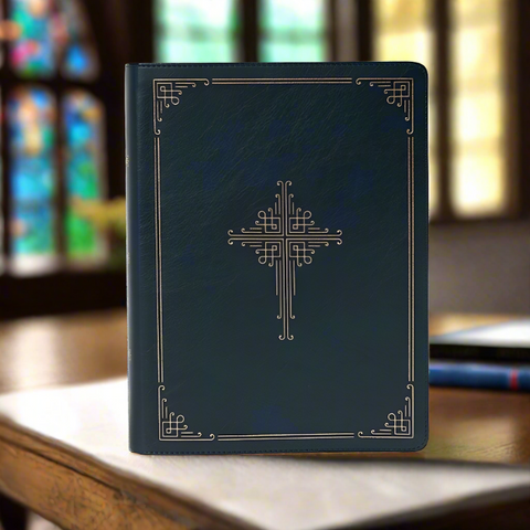 Ancient Faith Study Bible-Navy LeatherTouch CSB