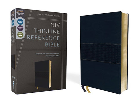 NIV Thinline Reference Bible, Comfort Print--soft leather-look, navy