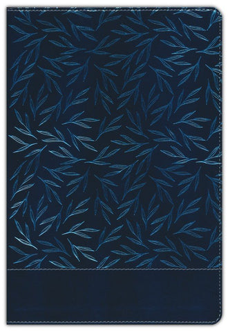 NIV Large Print Thinline Bible--soft leather-look, navy (indexed)
