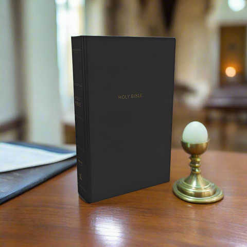 NKJV Compact Large Print Reference Bible (Comfort Print)-Black Leathersoft Holy Bible