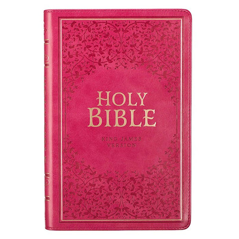 KJV Deluxe Gift Bible-Pink LuxLeather Indexed