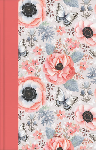KJV Go-Anywhere Study Bible--hardcover, coral butterfly