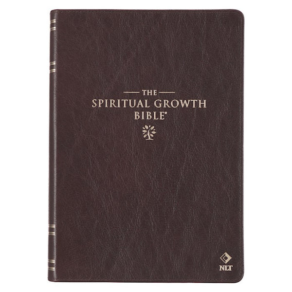 NLT Spiritual Growth Bible-Brown (Matador Tan) Full-Grain Leather Indexed
