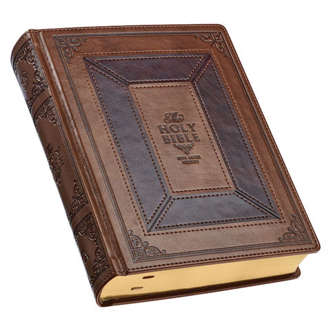 KJV Study Bible-Faux Leather-Toffee/Burgundy