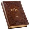 KJV Study Bible-Large Print-Faux Leather-Saddle Tan/Art Nouveau