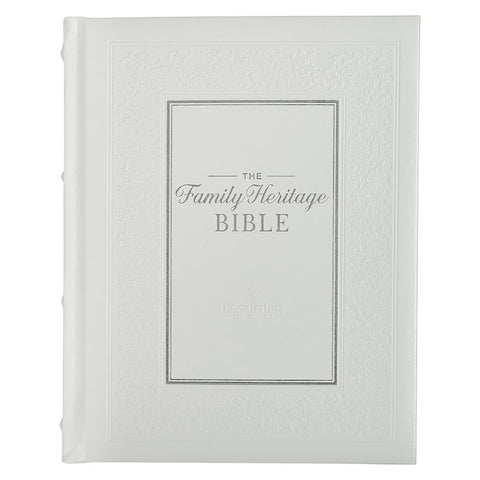 NLT Family Heritage Bible-White Hardcover