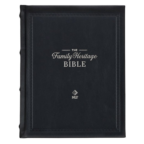 NLT Family Heritage Bible-Black Hardcover Full-Grain Leather