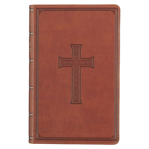 KJV Bible-Giant Print Standard-Size Faux Leather-Medium Brown