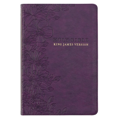 KJV Large Print Thinline Bible-Purple Faux Leather Indexed