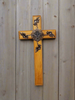 Majestic Blue Wooden Wall Cross 24"
