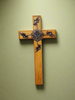 Majestic Blue Wooden Wall Cross 24"