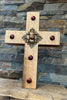 Quarter Sawn Oak 11" Wall or Table Cross Jeweled -"Royal French Beauty"