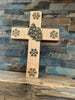 Quarter Sawn Oak 11" Wall or Table Cross Jeweled -"Holiday Bliss"