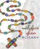 Candy Glass Square Rosary Cross Pendant