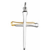 Sterling Silver Two Tone Nail Cross Necklace