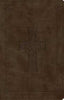 ESV Large Print Thinline Bible- Celtic Cross Dark Olive