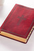 KJV Super Giant Print Thumb Index Bible Burgundy Cross Design