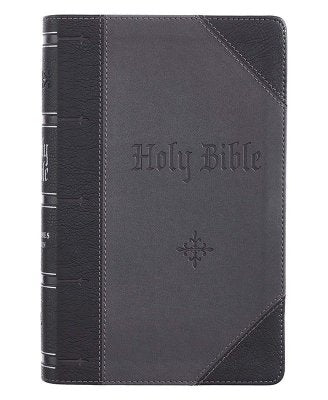 KJV Giant Print Bible-Black/Grey LuxLeather Indexed