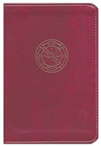 CSB Firefighter's Compact Bible, Burgundy LeatherTouch