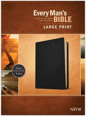 NIV Every Man's Personal Bible Large Print, Black - Deluxe Edition, Genuine Leather LIMITED QUANTITIES AVAILABLE