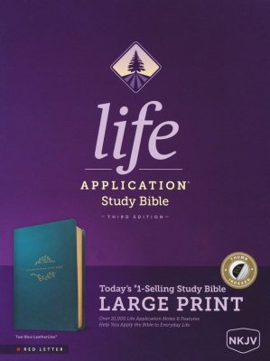 NKJV Life Application Study Bible/Large Print-Teal Bonded Leather - Third Edition