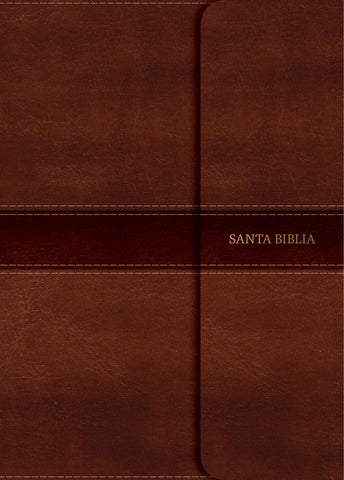 Spanish RVR 1960 Super Giant-Print Personal Size Bible-Soft Leather-Look Brown with Magnetic Flap Indexded