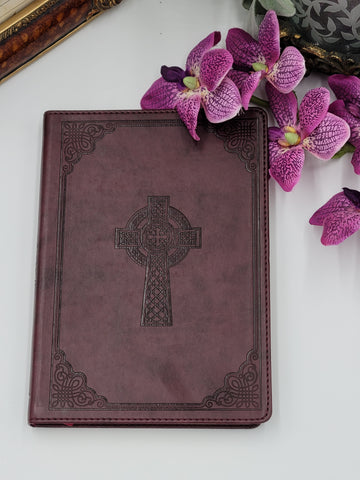 Journal-Slimline LuxLeather-Cross Brown