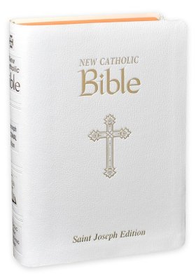 NCB St. Joseph New Catholic Bible Personal Size-White Bonded Leather
