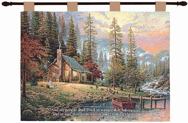 Wall Hanging-A Peaceful Retreat w/Verse-Tapestry (36" x 26")