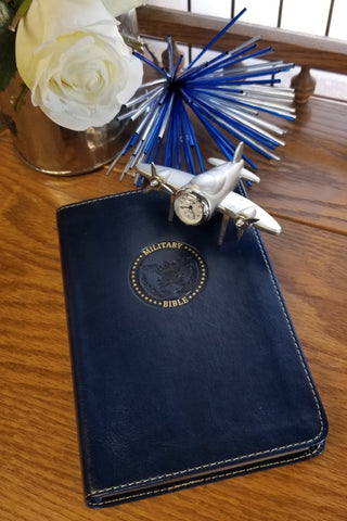 CSB Military Compact Bible, Royal Blue LeatherTouch for Airmen