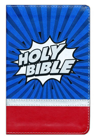 NIrV Super Heroes Backpack Bible (Comfort Print)-Blue/Red Leathersoft