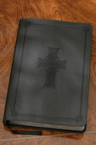 ESV Value Thinline Bible-Charcoal Celtic Cross Design TruTone
