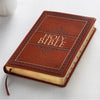 KJV Bible, Lux Leather, Large Print, Tan - Indexed