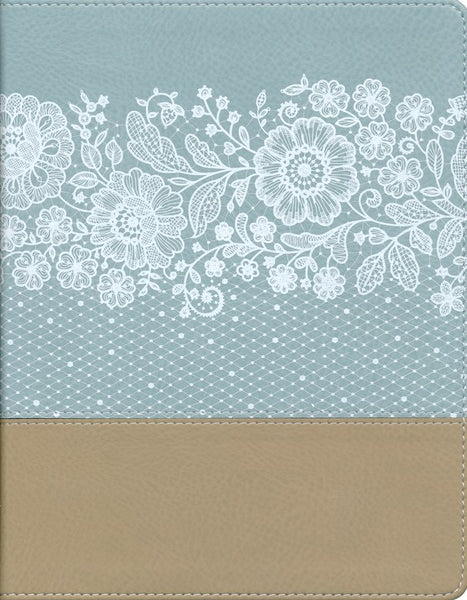 NIV Journal The Word Bible/Large Print-Turquoise/Tan Leathersoft LIMITED QUANTITIES AVAILABLE