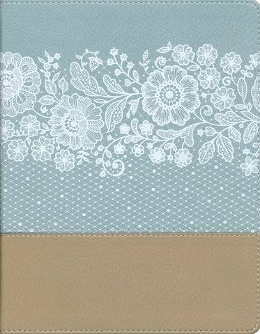 NIV Journal The Word Bible/Large Print-Turquoise/Tan Leathersoft