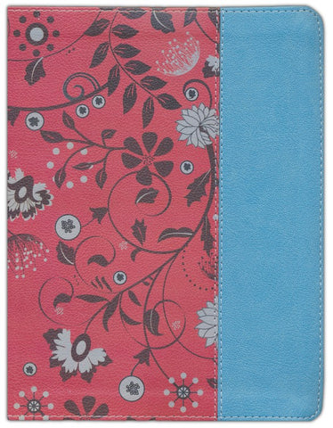 NIV Beautiful Word Coloring Bible For Teen Girls-Cranberry/Blue Leathersoft Hundreds Of Verses To Color