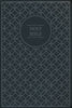 NIV Value Thinline Bible/Large Print Charcoal/Black Leathersoft with Holy Bible Geo Pattern
