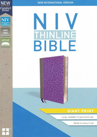 NIV Thinline Bible Giant Print Gray and Purple Imitation Leather