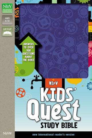 NIrV Kids' Quest Study Bible (Updated)-Blue Duotone ---- Limited Quantities available.