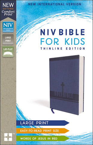 NIV Bible For Kids (Comfort Print)/Large Print-Blue Leathersoft