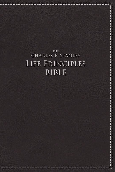 NIV, The Charles F. Stanley Life Principles Bible, Imitation Leather, Black, Indexed