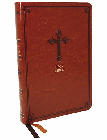 KJV Thinline Bible/Large Print (Comfort Print)-Chestnut Leathersoft Holy Bible