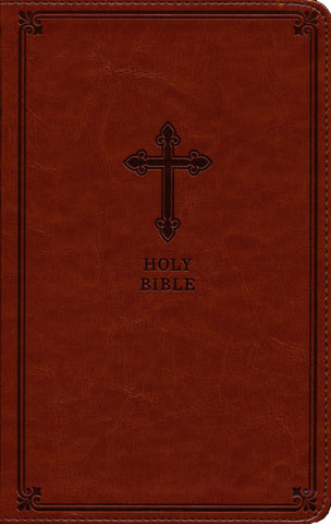 KJV Thinline Bible, Brown with Cross