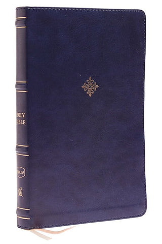 NKJV Comfort Print Thinline Bible Soft Leather-Look Navy Blue Limited Quantities