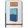 KJV Giant Print Two-Tone Floral/Solid Teal Blue